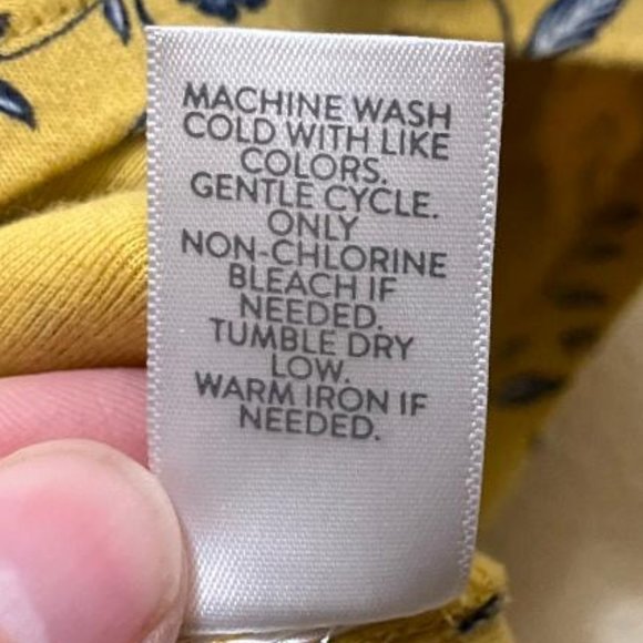 J. Jill Women's Yellow Floral 100% Pima Cotton 3/4 Sleeve Scoop Neck Tee Size XS - Picture 5 of 5